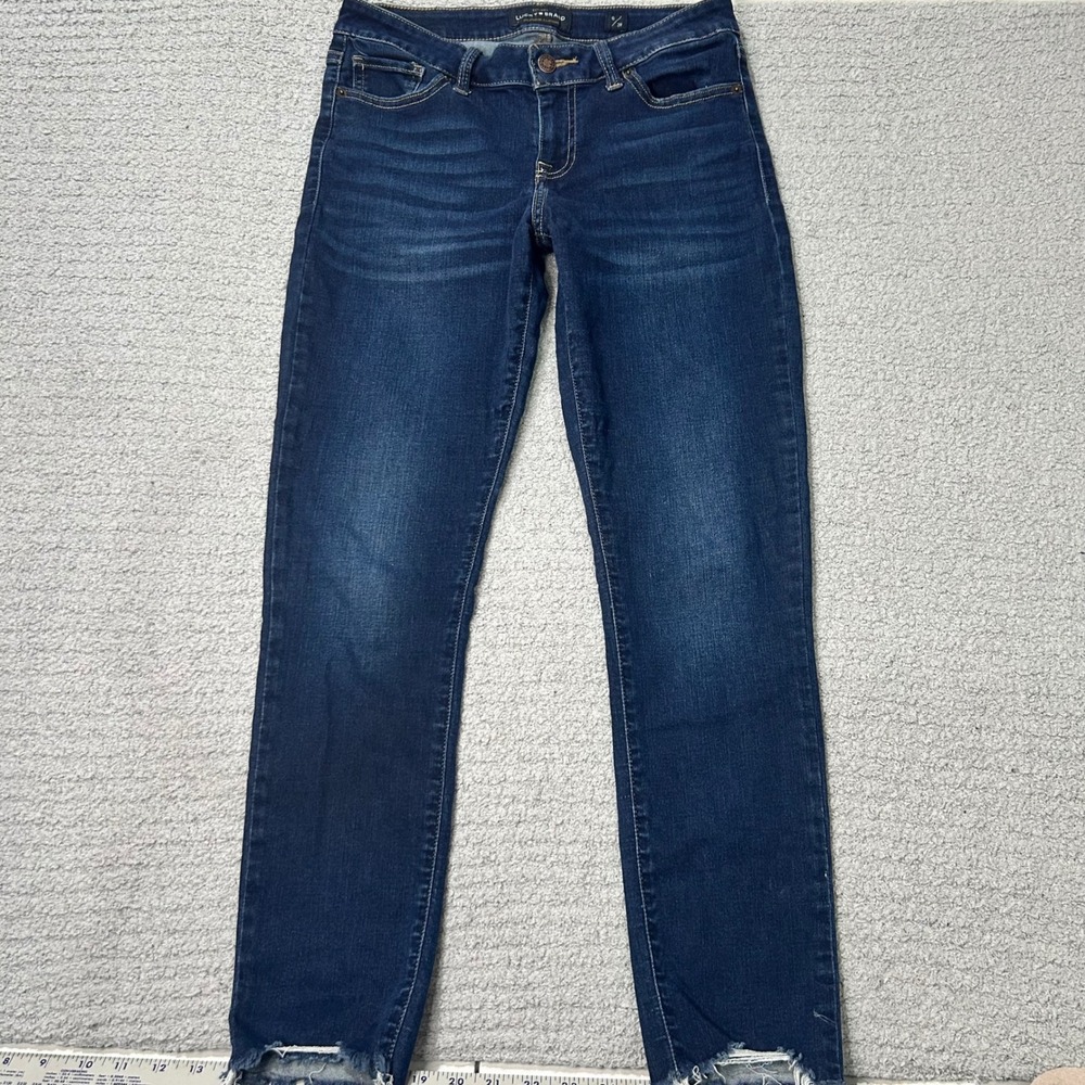 Lucky Brand Jeans Lolita Skinny 6/28 Dark Wash‎ Raw Hem Denim Boho Chic